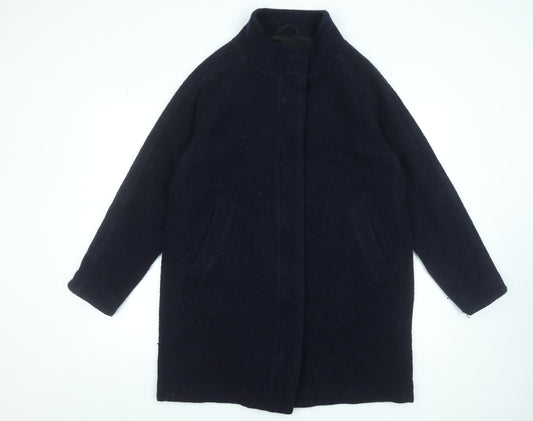 Rohan Womens Black Wool Long Overcoat Size 14 Lined Classic Style