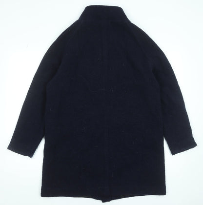 Rohan Womens Black Wool Long Overcoat Size 14 Lined Classic Style