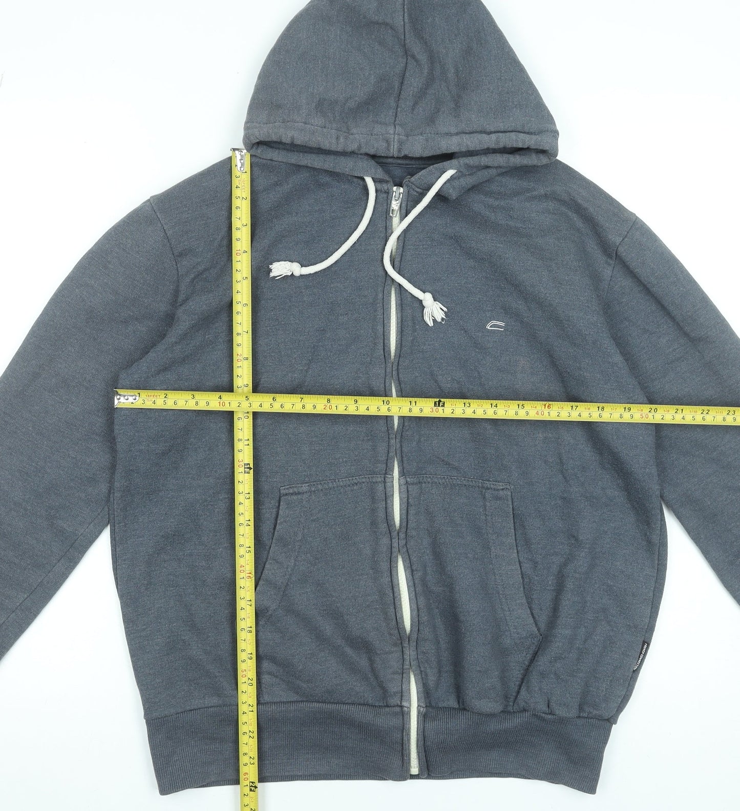 Mens UK Size M French Connection Grey Full Zip Hoodie