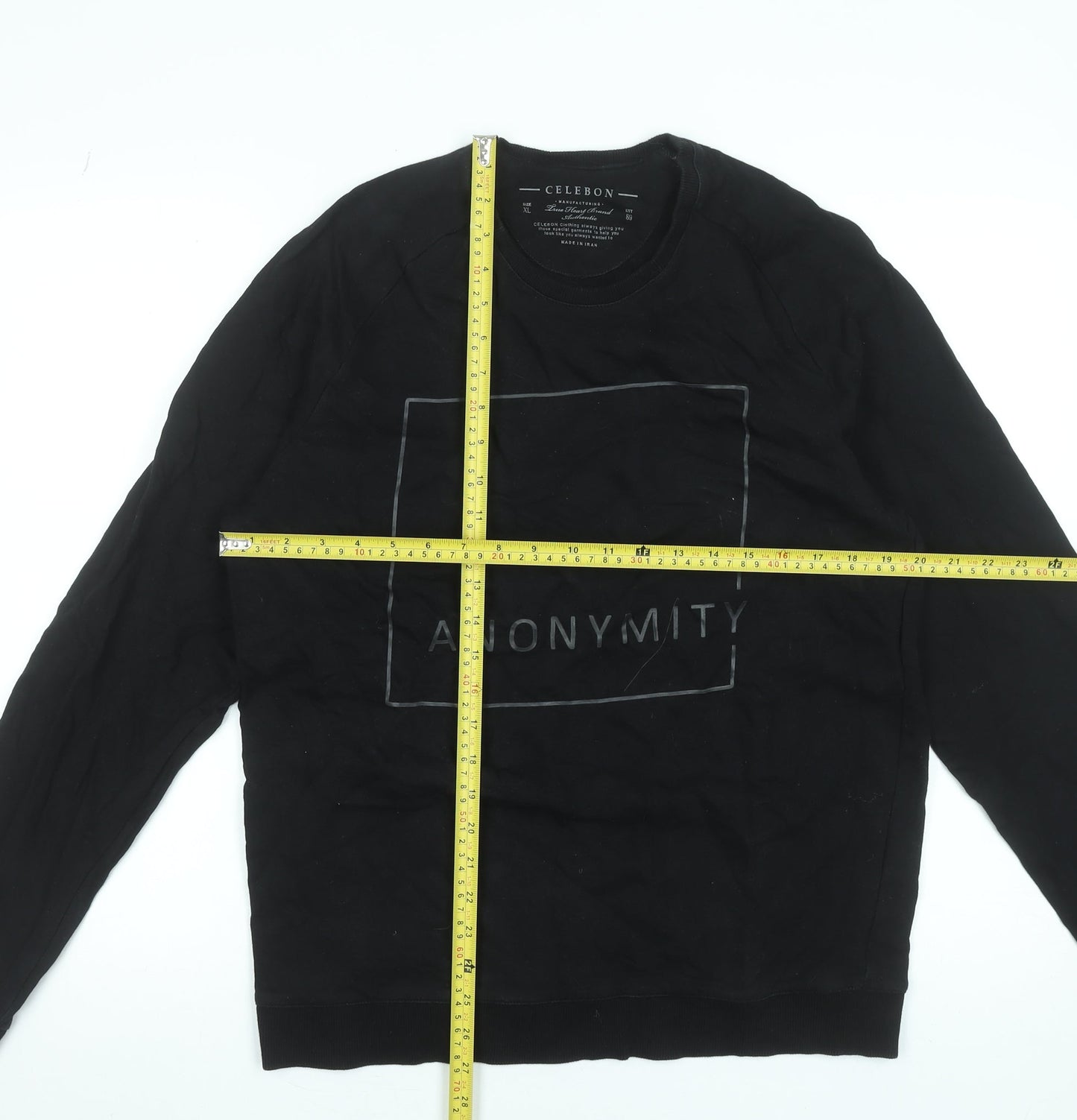 Mens UK Size XL Celebon Black Pullover Sweatshirt