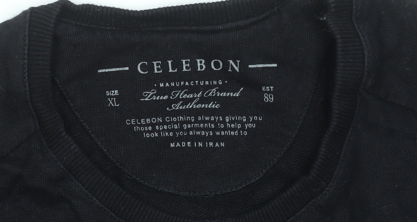 Mens UK Size XL Celebon Black Pullover Sweatshirt