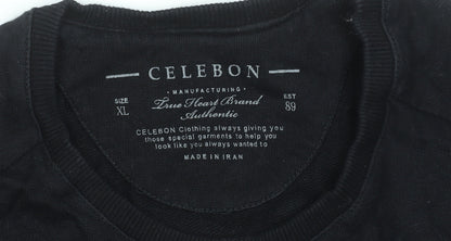Mens UK Size XL Celebon Black Pullover Sweatshirt