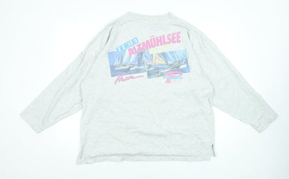 Womens UK Size XL US Basic Grey Basic T-Shirt