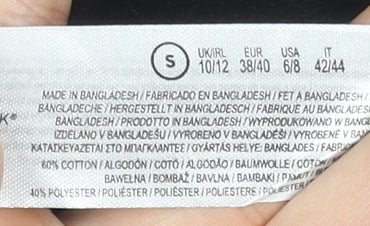 Primark Women Black Striped 1/2 Zip Pullover Sweatshirt Size 10/12