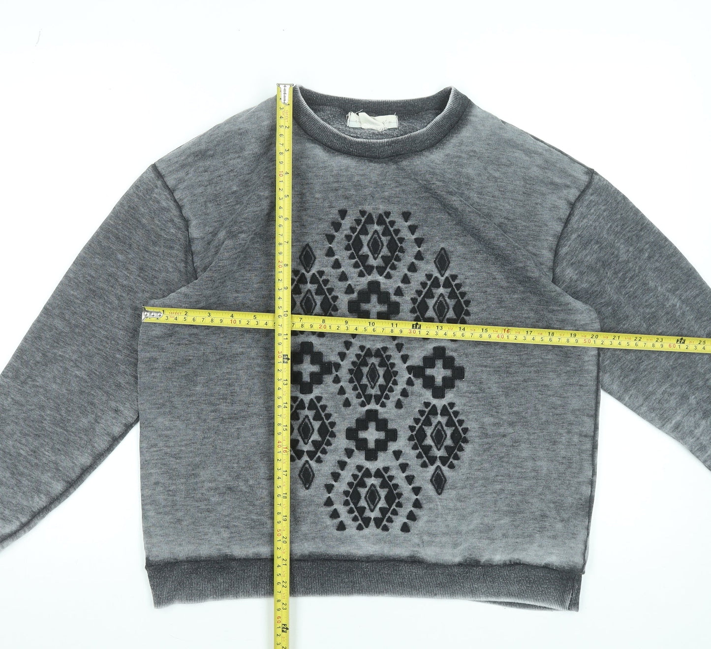 Womens UK Size S Sitting At Star Grey Pullover Sweatshirt