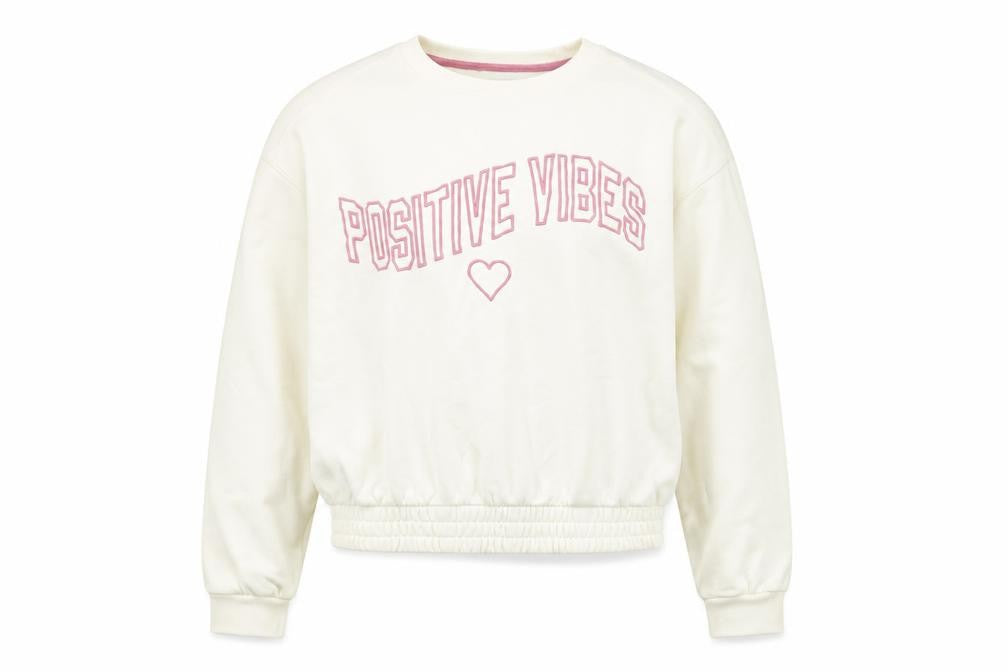 Primark Girls Ivory Positive Vibes Crew Neck Sweatshirt 12-13 Years
