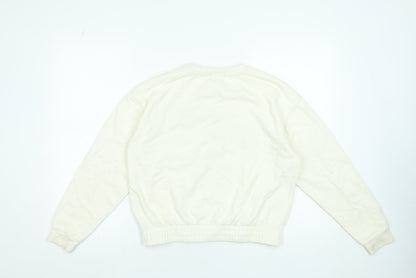 Primark Girls Ivory Positive Vibes Crew Neck Sweatshirt 12-13 Years