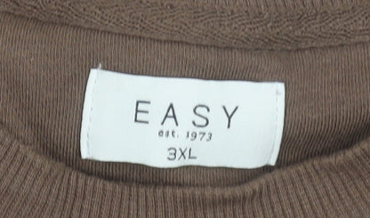 Womens UK Size 3XL Easy Brown Pullover Sweatshirt