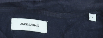 Mens UK Size L JACK & JONES Blue Pullover Hoodie