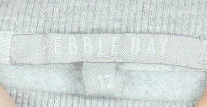 Womens UK Size 12 Pebble Bay Grey Pullover Sweatshirt
