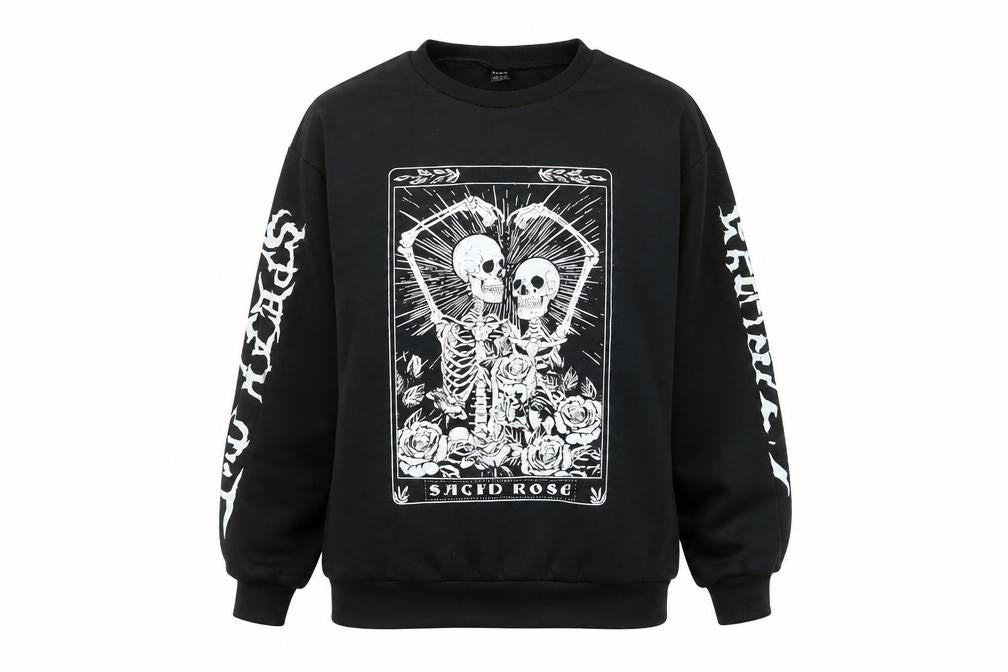 Womens UK Size XS SheIn Black Pullover Sweatshirt