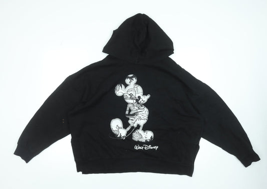 Womens UK Size L Disney Black Pullover Hoodie