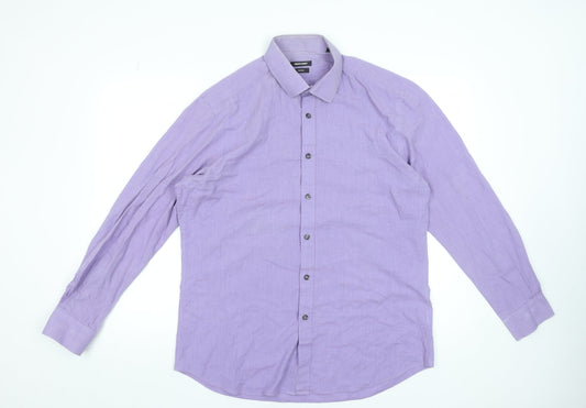 Mens UK Collar Size 16.5 Remus Uomo Smart Purple  Dress Shirt
