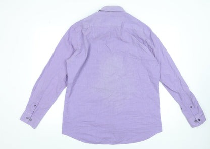 Mens UK Collar Size 16.5 Remus Uomo Smart Purple  Dress Shirt