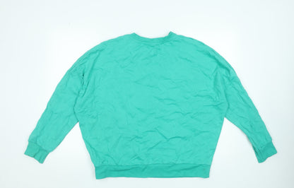 Disney Pluto Green Sweatshirt by George Women L 16-18 Cotton Graphic