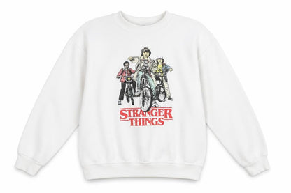 Brand Alliance Boys White Stranger Things XL Pullover Fleece Sweatshirt