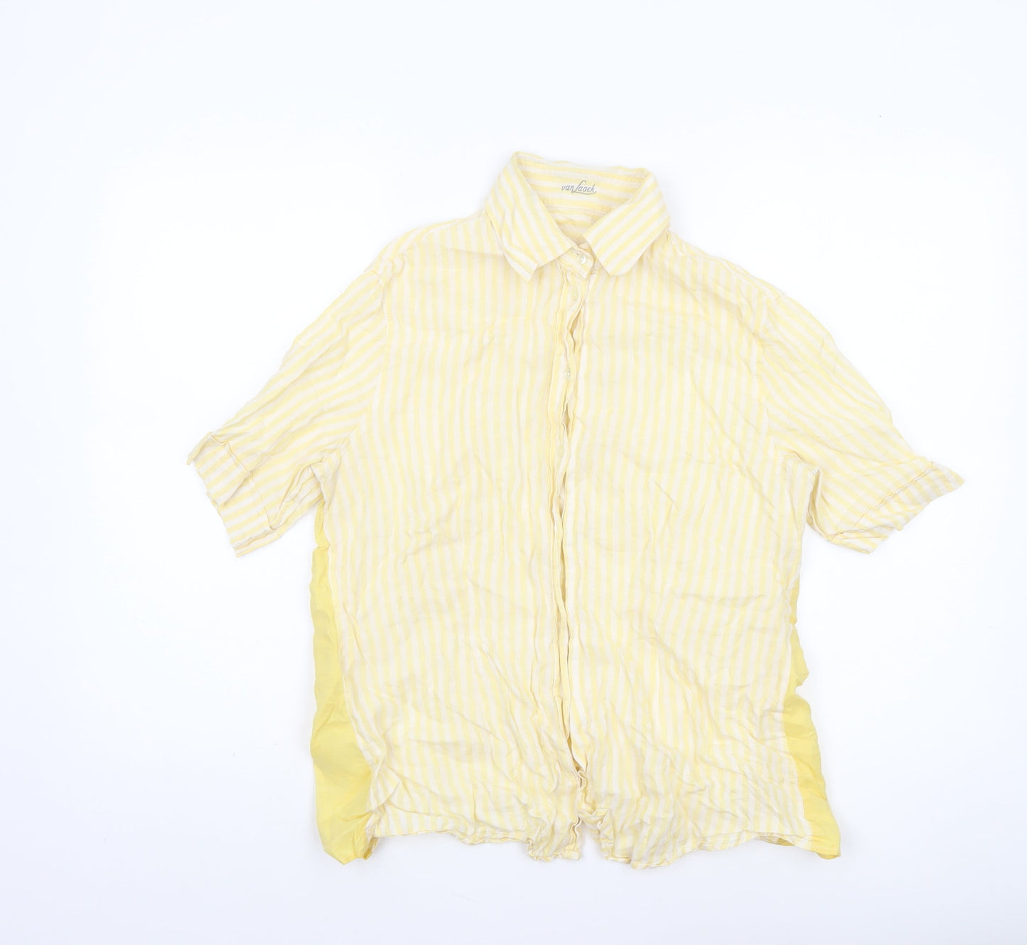 Womens UK Size 12 Van Laack Yellow Basic Button-Up