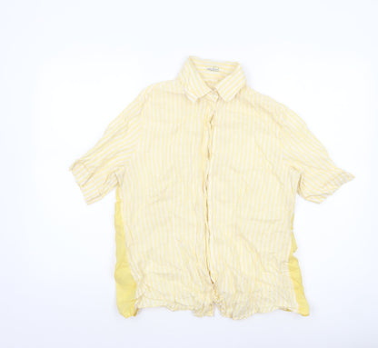 Womens UK Size 12 Van Laack Yellow Basic Button-Up