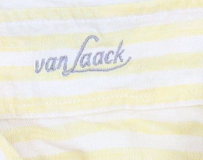 Womens UK Size 12 Van Laack Yellow Basic Button-Up