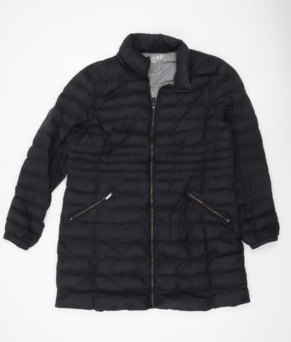 Michael Kors Womens Black XL Long Puffer Coat Zip Winter Jacket