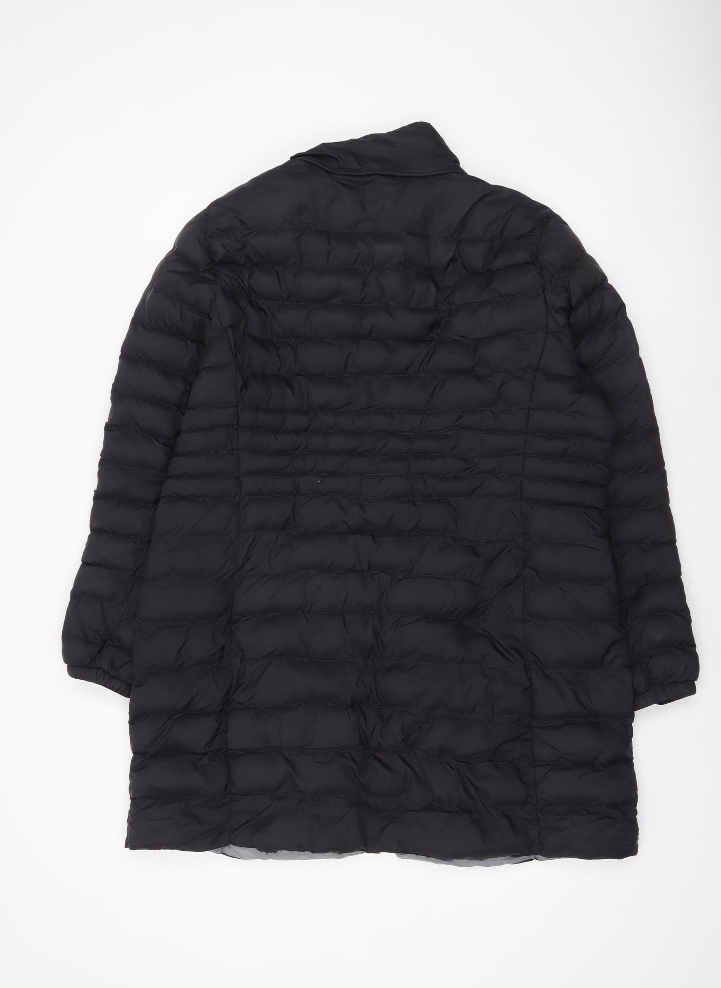 Michael Kors Womens Black XL Long Puffer Coat Zip Winter Jacket