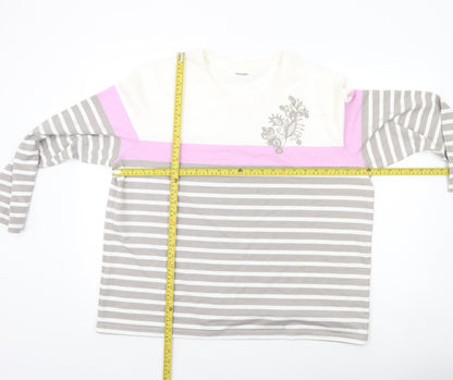 Damart Women’s Multicoloured Striped Long Sleeve T-Shirt Size 22