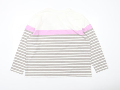 Damart Women’s Multicoloured Striped Long Sleeve T-Shirt Size 22