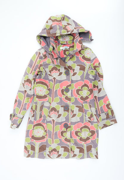 Boden Women’s Multicoloured Floral Hooded Rain Coat UK 8