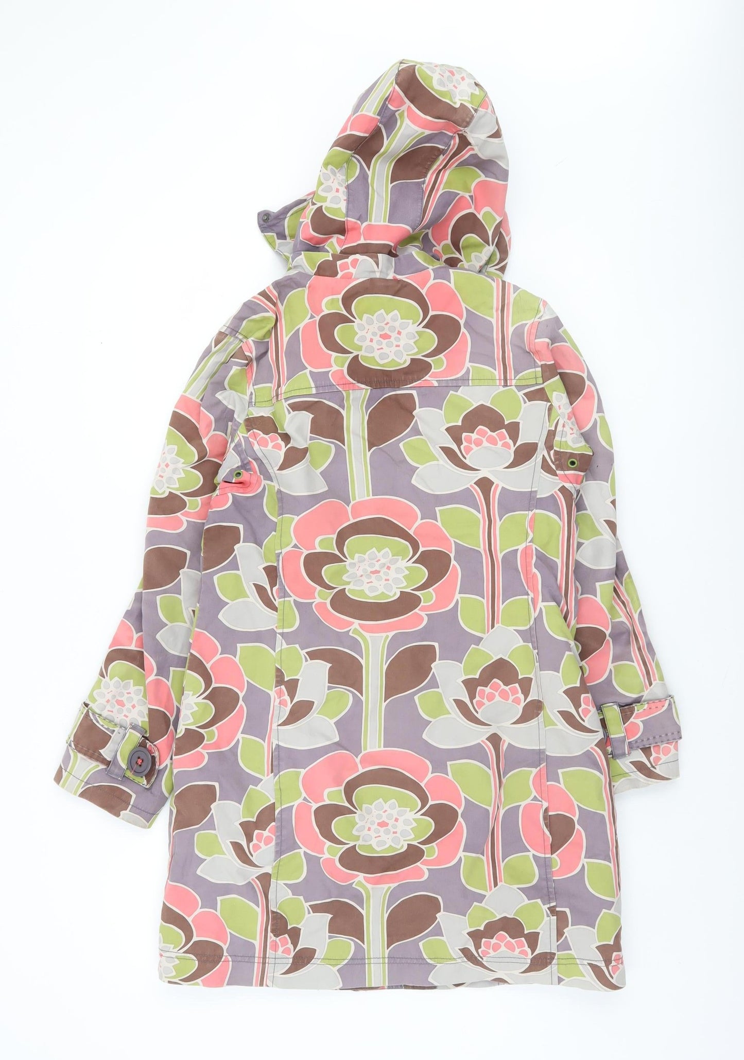 Boden Women’s Multicoloured Floral Hooded Rain Coat UK 8