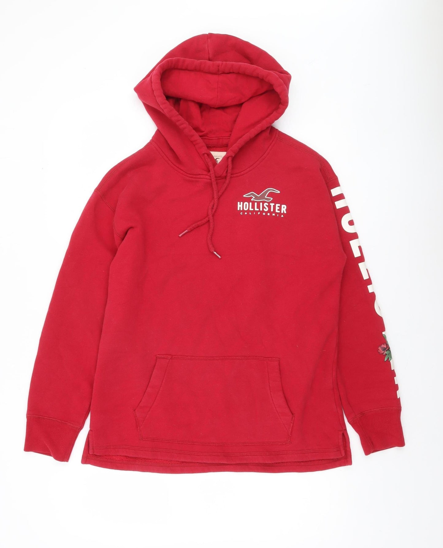 Womens UK Size XS Hollister Red Pullover Hoodie