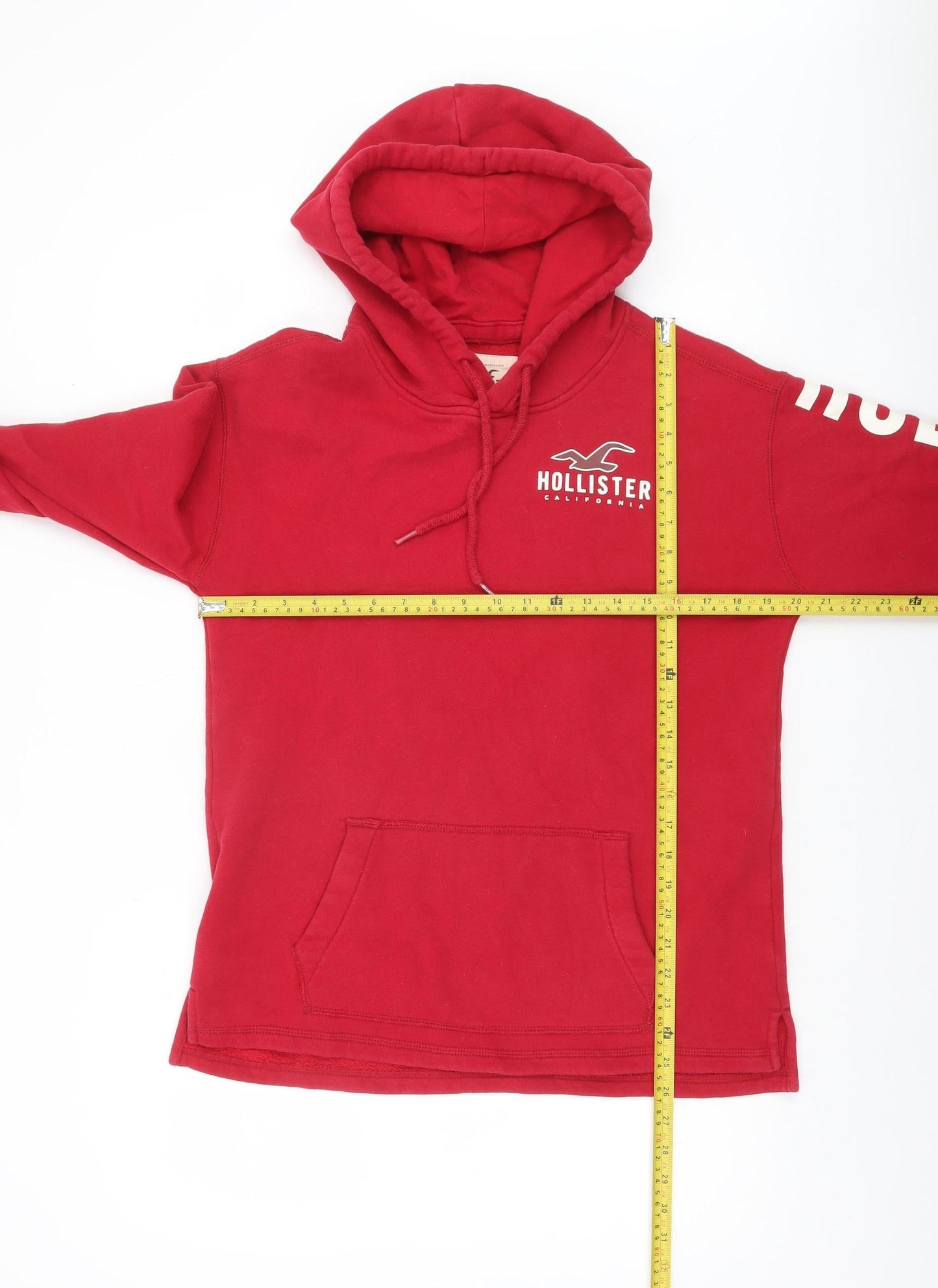 Womens UK Size XS Hollister Red Pullover Hoodie