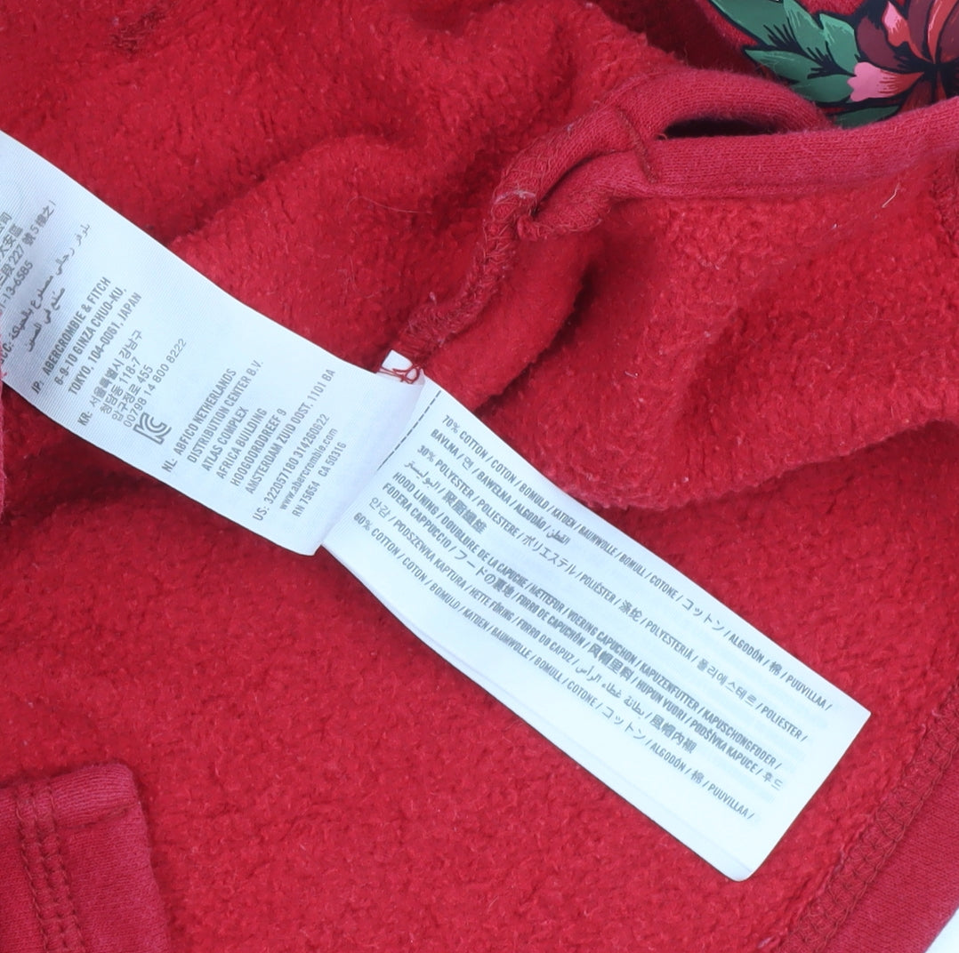 Womens UK Size XS Hollister Red Pullover Hoodie