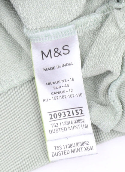 Womens UK Size 16 Marks and Spencer Green Pullover Sweatshirt