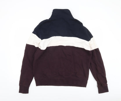 Mens UK Size M Marks and Spencer Multicoloured 1/2 Zip Sweatshirt