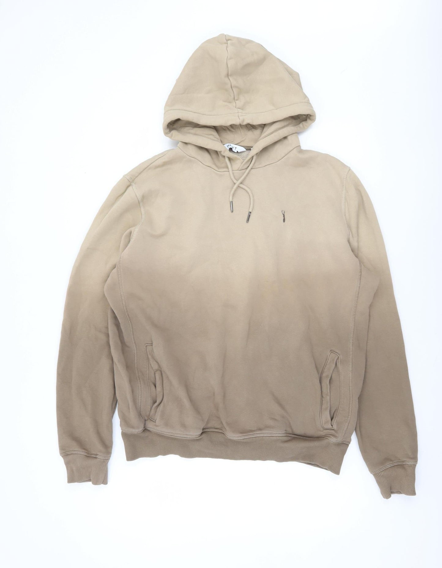 Mens UK Size M NEXT Beige Pullover Hoodie