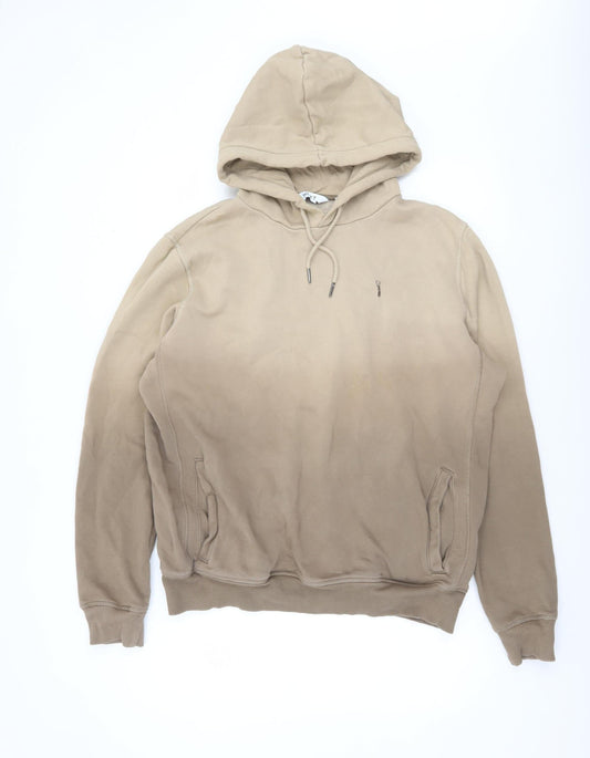 Mens UK Size M NEXT Beige Pullover Hoodie