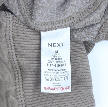 Mens UK Size M NEXT Beige Pullover Hoodie