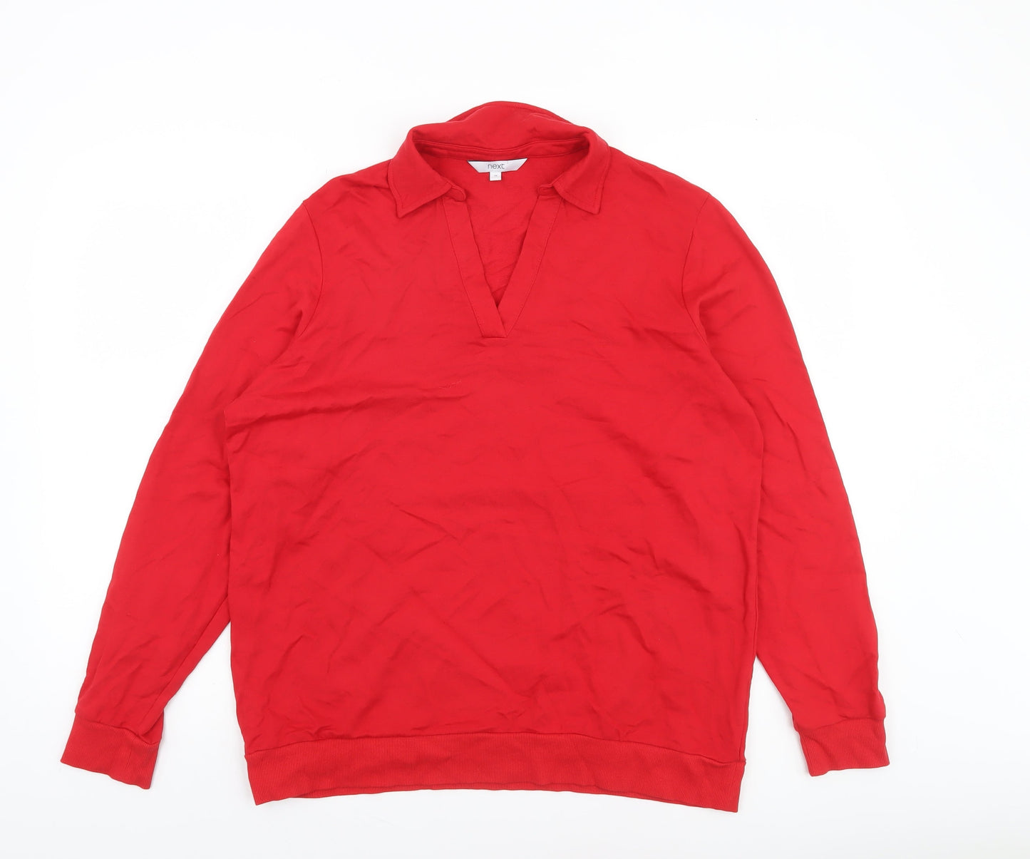 Womens UK Size 16 NEXT Red Henley Sweatshirt