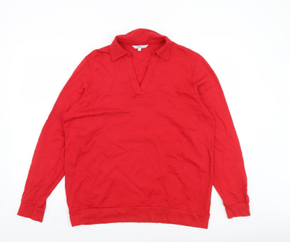 Womens UK Size 16 NEXT Red Henley Sweatshirt