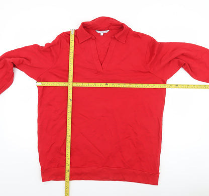 Womens UK Size 16 NEXT Red Henley Sweatshirt
