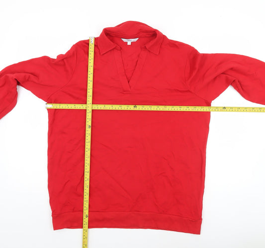 Womens UK Size 16 NEXT Red Henley Sweatshirt