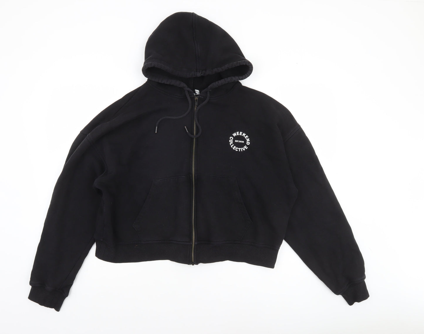Womens UK Size 12 ASOS Black Full Zip Hoodie