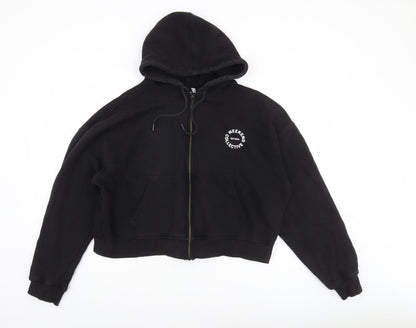 Womens UK Size 12 ASOS Black Full Zip Hoodie
