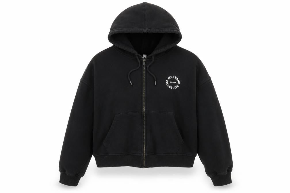 Womens UK Size 12 ASOS Black Full Zip Hoodie