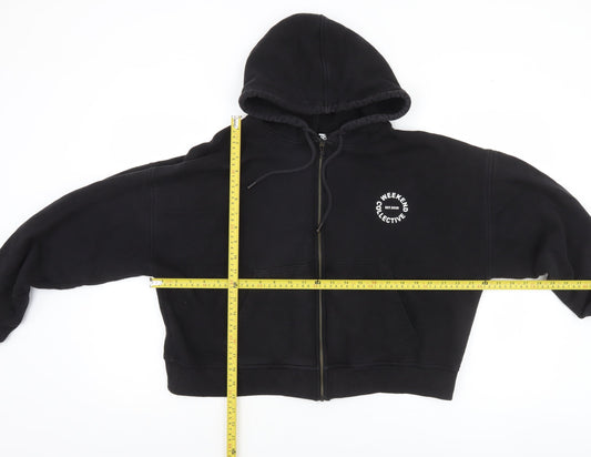 Womens UK Size 12 ASOS Black Full Zip Hoodie