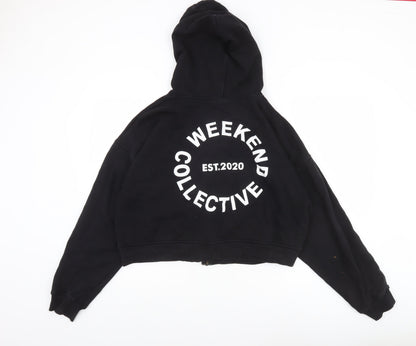 Womens UK Size 12 ASOS Black Full Zip Hoodie