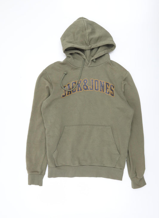 Mens UK Size S JACK & JONES Green Pullover Hoodie