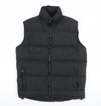Mens UK Size M Blue Lake Black Puffer Jacket