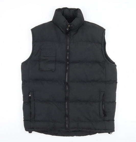 Mens UK Size M Blue Lake Black Puffer Jacket