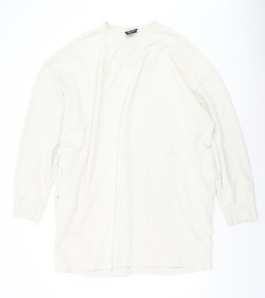 Nike Women White XL Pullover Sweatshirt Long Sleeve Relaxed Fit